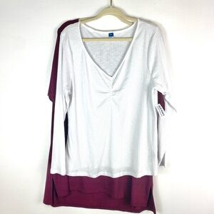 New Old Navy 2X Plus Bundle of 2 White & Red Pullover Assorted Top